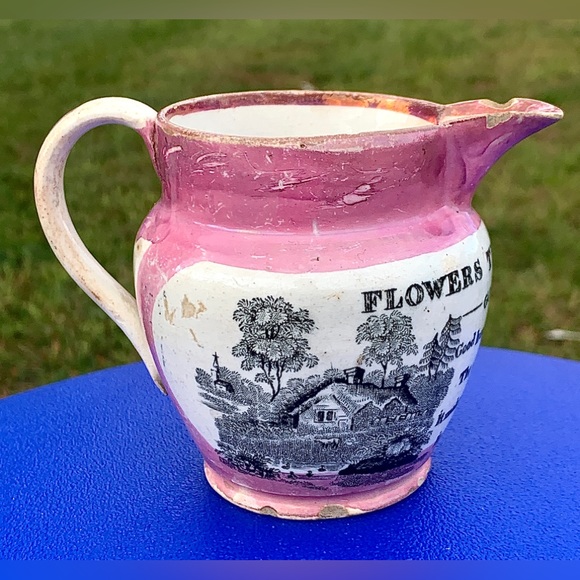 Circa 1805 Pink Lustre Sunderland GOOD HUMOUR Creamer Jug Pitcher - Picture 6 of 16